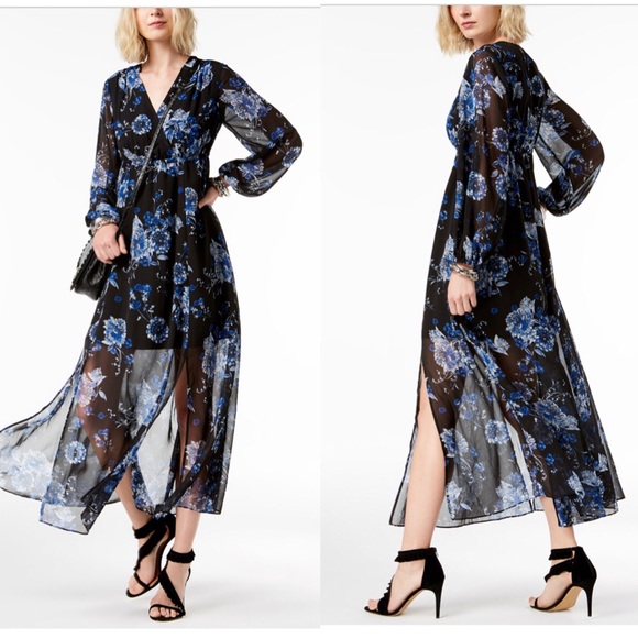 INC international concert maxi chiffon dress - Picture 1 of 5